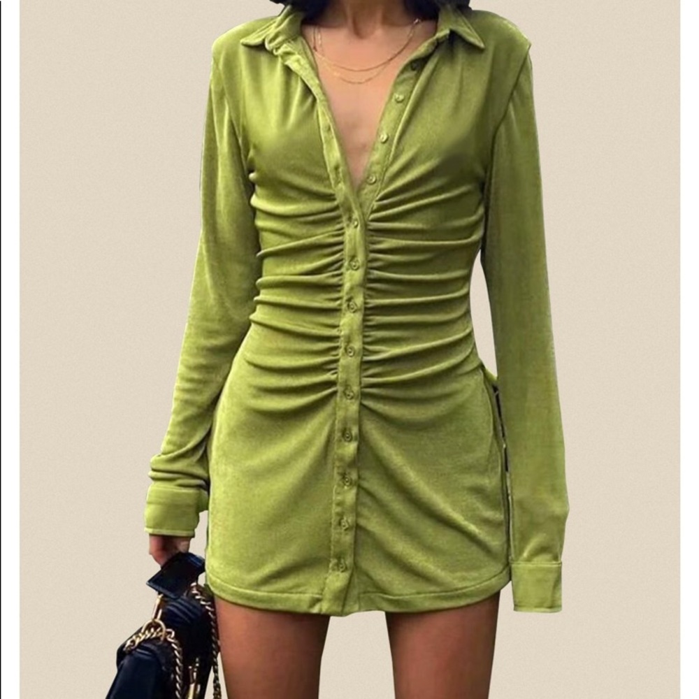 NWT Collette ruched shirt dress